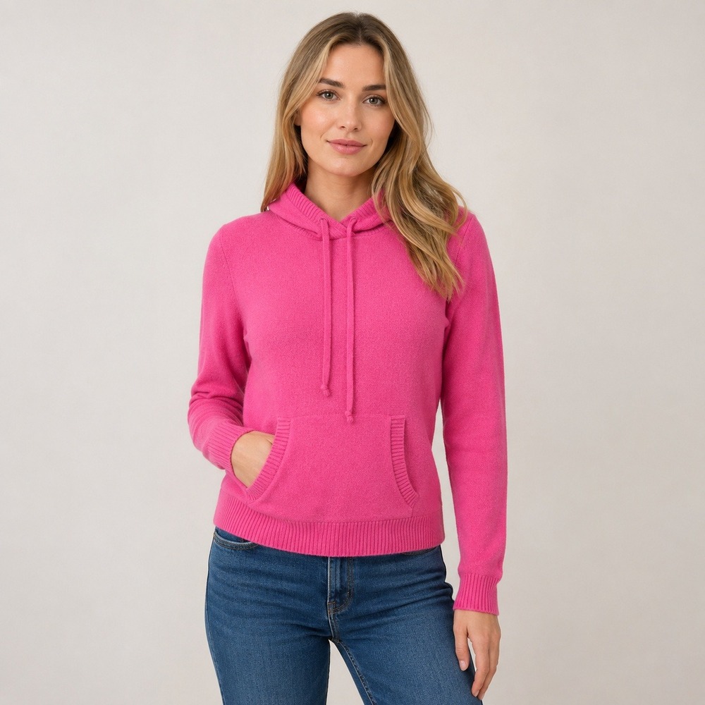 1901 Pink Merino Wool Cashmere Hoodie Sweater Women's Small Nordstrom